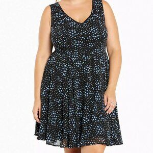 Torrid 20 Dress Hearts Sleeveless Heart Print Flounce Skirt Fit&Flare Charm Chic